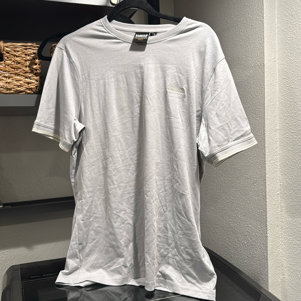 Men’s Barbour Grey Shirt with White Accents